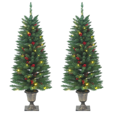 vidaXL 2 db zöld műkarácsonyfa 100 db LED-del 120 cm műfenyő