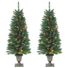 vidaXL 2 db zöld műkarácsonyfa 100 db LED-del 120 cm műfenyő