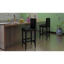 vidaXL 2 Modern Fekete Bárszék Szett Műbőr bútor