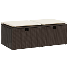 vidaXL 2 részes barna polyrattan akácfa kerti ülőgarnitúra párnákkal (3328676) kerti bútor