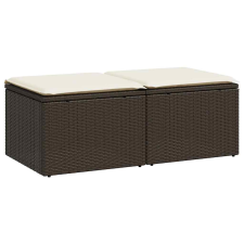 vidaXL 2 részes barna polyrattan akácfa kerti ülőgarnitúra párnákkal (3328686) kerti bútor