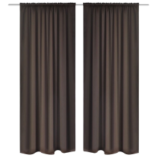 vidaXL 2 részes barna sötétítő függöny nyílással 135 x 245 cm lakástextília