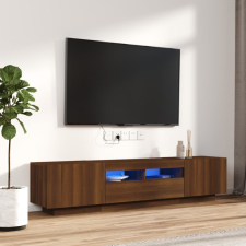 vidaXL 2 részes barna tölgy színű fa TV-szekrény szett LED-lámpákkal bútor