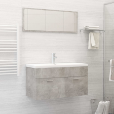 vidaXL 2 részes betonszürke forgácslap fürdőszobai bútorszett fürdőszoba bútor