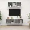 vidaXL 2 részes betonszürke forgácslap TV-szekrény szett