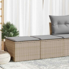 vidaXL 2 részes bézs polyrattan akácfa kerti ülőgarnitúra párnákkal kerti bútor