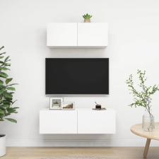vidaXL 2 részes fehér forgácslap TV-szekrényszett bútor