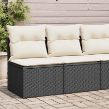 vidaXL 2 részes fekete polyrattan akácfa kerti ülőgarnitúra párnával kerti bútor