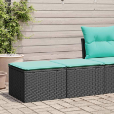 vidaXL 2 részes fekete polyrattan akácfa kerti ülőgarnitúra párnával kerti bútor