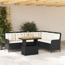 vidaXL 2 részes fekete polyrattan kerti ülőgarnitúra párnával kerti bútor