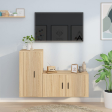 vidaXL 2-részes sonoma-tölgyszínű szerelt fa TV-szekrényszett bútor