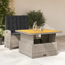 vidaXL 2 részes szürke polyrattan kerti étkezőgarnitúra párnákkal kerti bútor