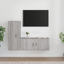 vidaXL 2 részes szürke sonoma színű szerelt fa TV-szekrényszett bútor