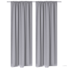 vidaXL 2 részes szürke sötétítő függöny nyílással 135 x 245 cm lakástextília