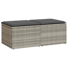 vidaXL 2 részes világosszürke polyrattan akácfa ülőgarnitúra párnákkal (3328665) kerti bútor