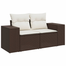 vidaXL 2 személyes barna polyrattan kerti kanapé párnával (366212) kerti bútor