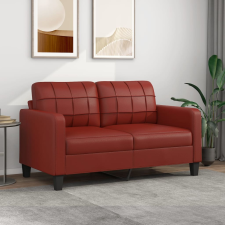 vidaXL 2 személyes bordó színű műbőr kanapé 140 cm bútor