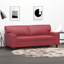 vidaXL 2 személyes bordó színű műbőr kanapé 140 cm bútor