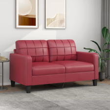 vidaXL 2 személyes bordó színű műbőr kanapé 140 cm bútor