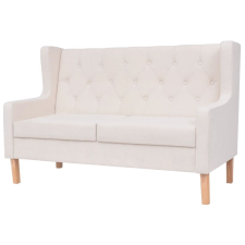 vidaXL 2 személyes krém-fehér szövet kanapé bútor