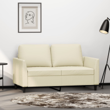 vidaXL 2 személyes krémszínű műbőr kanapé 120 cm bútor