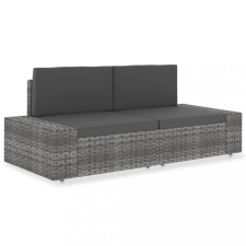 vidaXL 2 személyes szürke elemes polyrattan kanapé kerti bútor