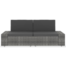 vidaXL 2 személyes szürke elemes polyrattan kanapé (49525) kerti bútor