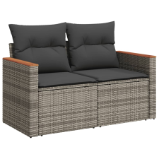 vidaXL 2 személyes szürke polyrattan kerti kanapé párnával (366144) kerti bútor