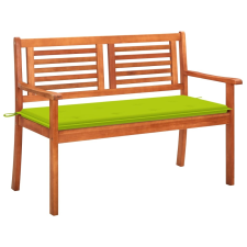 vidaXL 2 személyes tömör eukaliptuszfa kerti pad párnával 120 cm kerti bútor