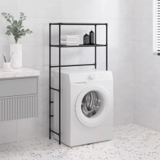 vidaXL 2 szintes fekete vas mosógép feletti tárolóállvány 69x28x143 cm fürdőszoba kiegészítő