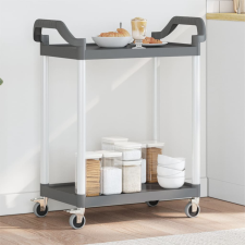 vidaXL 2 szintes szürke alumínium kocsi 81 x 41 x 92 cm bútor