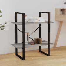 vidaXL 2-szintes szürke sonoma szerelt fa könyvszekrény 60x30x70 cm bútor