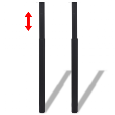 vidaXL 2 teleszkópos asztalláb 710 mm - 1100 Fekete bútor