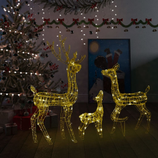 vidaXL 300 LED-es meleg fehér akril karácsonyi rénszarvascsalád karácsonyi dekoráció