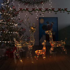 vidaXL 300 LED-es színes akril karácsonyi rénszarvascsalád karácsonyi dekoráció