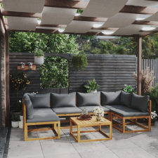 vidaXL 3057622 7 Piece Garden Lounge Set with Cushion Solid Acacia Wood (2x311856+311858+311862) kerti bútor