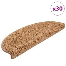 vidaXL 30 db bézs lépcsőszőnyeg 65 x 21 x 4 cm lakástextília