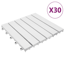 vidaXL 30 db fehér tömör akácfa padlólap 30 x 30 cm járólap