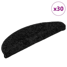 vidaXL 30 db fekete lépcsőszőnyeg 56x17x3 cm lakástextília