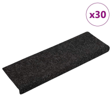 vidaXL 30 db fekete öntapadó lépcsőszőnyeg 65x21x4 cm lakástextília