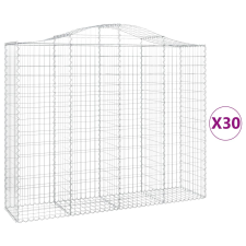 vidaXL 30 db íves horganyzott vas gabion kosár 200x50x160/180 cm (3145720) kerti tárolás