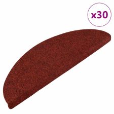 vidaXL 30 db piros öntapadó lépcsőszőnyeg 56 x 17 x 3 cm lakástextília