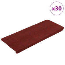 vidaXL 30 db piros öntapadó lépcsőszőnyeg 65x24,5x3,5 cm lakástextília