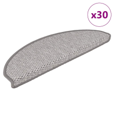 vidaXL 30 db platina lépcsőszőnyegek öntapadós szizál kinézetű lakástextília