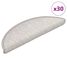 vidaXL 30 db platina lépcsőszőnyegek öntapadós szizál kinézetű lakástextília