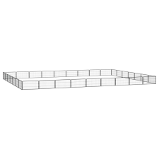vidaXL 32-paneles fekete porszórt acél kutyakennel 100 x 50 cm szállítóbox, fekhely kutyáknak