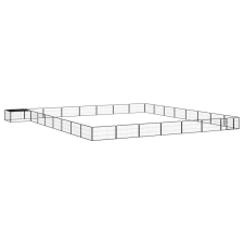 vidaXL 32-paneles fekete porszórt acél kutyakennel 100 x 50 cm szállítóbox, fekhely kutyáknak