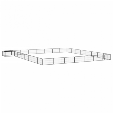 vidaXL 32-paneles fekete porszórt acél kutyakennel 100 x 50 cm szállítóbox, fekhely kutyáknak