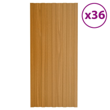 vidaXL 36 db világos faszínű horganyzott acél tetőpanel 100 x 45 cm építőanyag