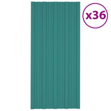 vidaXL 36 db zöld horganyzott acél tetőpanel 100 x 45 cm építőanyag